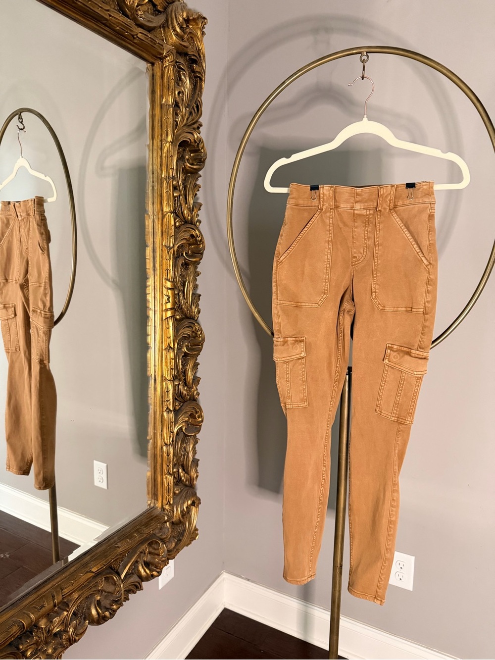 SPANX High-Rise Skinny Cargo Pants in Camel